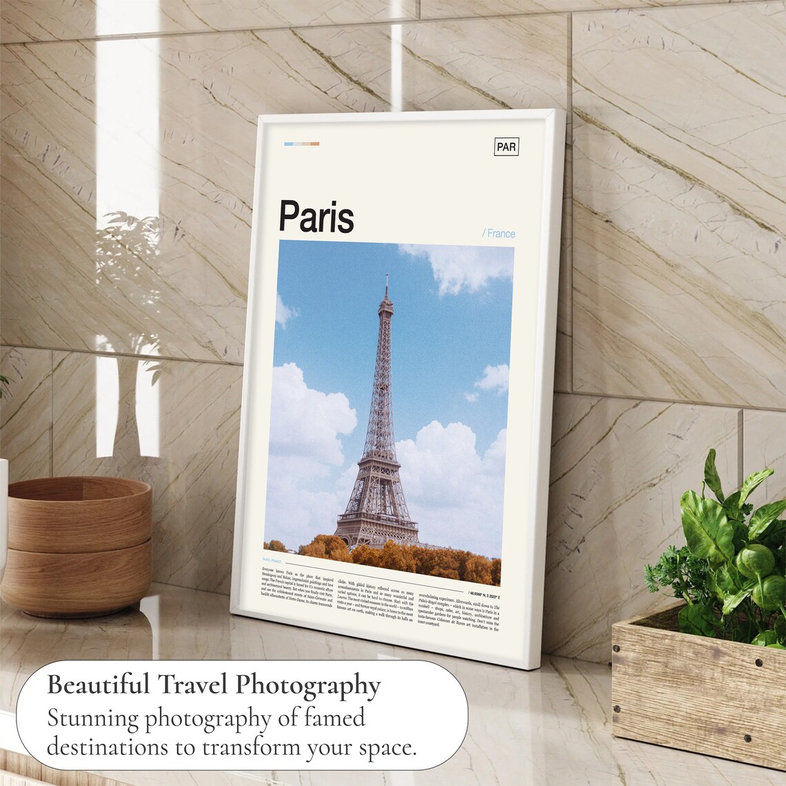 Paris Eiffel Tower Travel Poster, Paris Wall Decor - Image 4