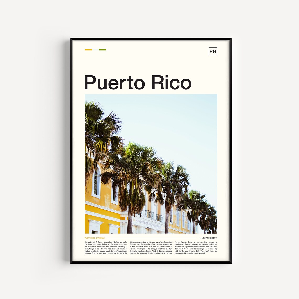 Puerto Rico Travel Poster, Puerto Rican Wall Art