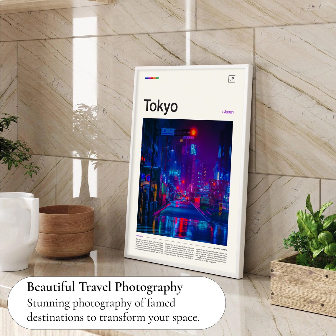 Tokyo Japan Neon Street Night Lights City Reflection Asakusa Poster - Image 4