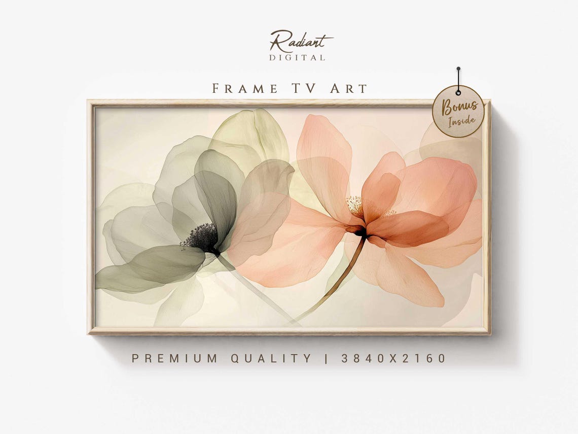 Blush Peach Translucent Anemone Flowers Delicate Botanical Art Print