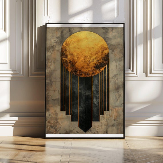 Abstract Sun Wall Art Print For Modern Home Dcor Large Geometric Wall Art Contemporary Art Print Above Sofa Dcor New Home Gift