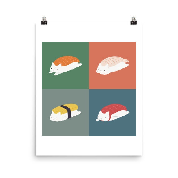 Sushi Cat Art Print