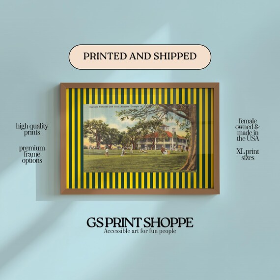 Augusta National Golf Club Clubhouse Vintage Postcard Art Poster