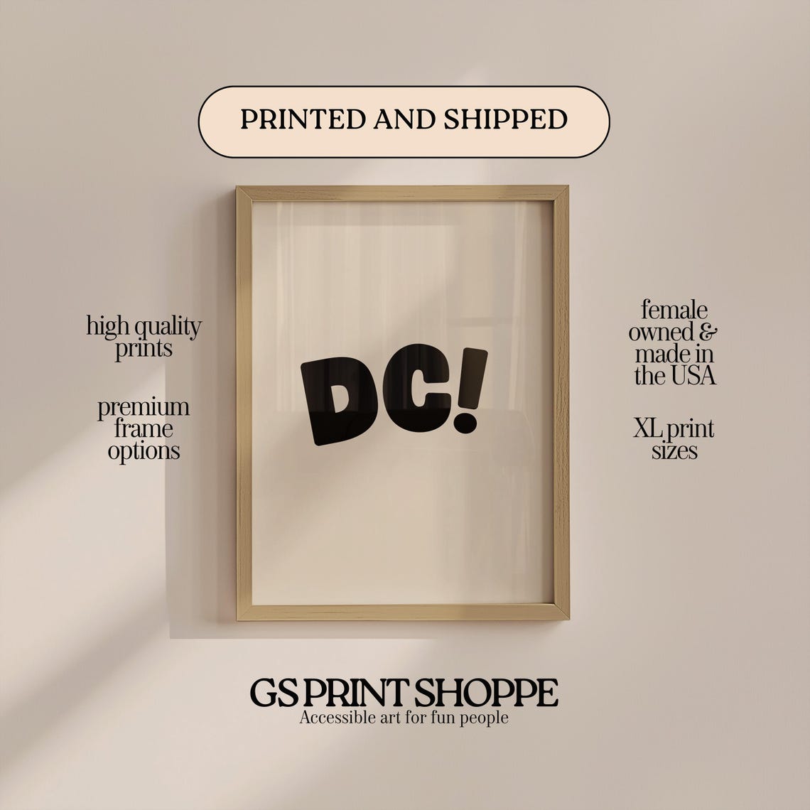 DC Washington Capital Chunky Retro Typography Nickname City Poster