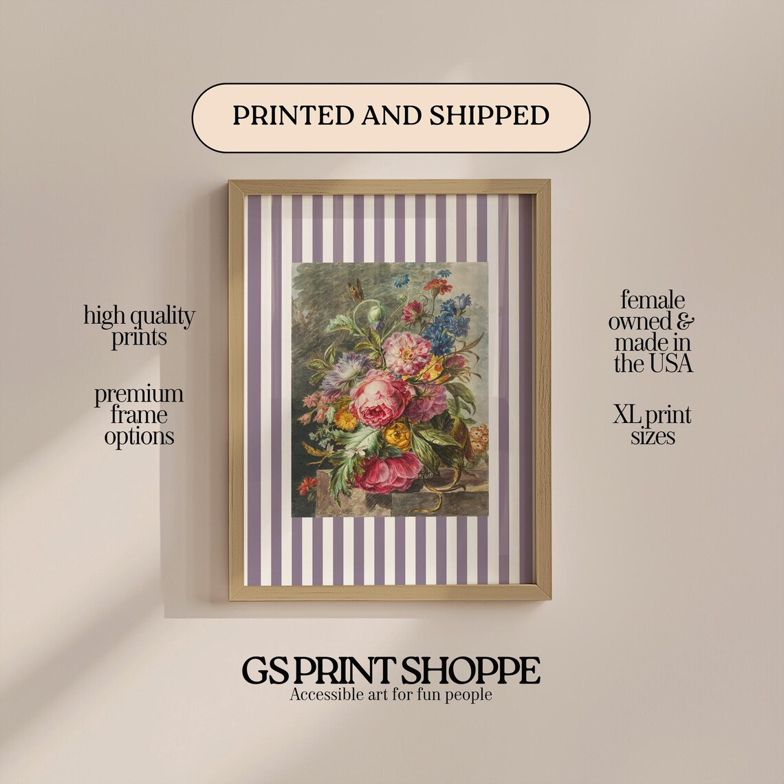 Stilleven Vintage Dutch Floral Still Life Peony Bouquet Art Print