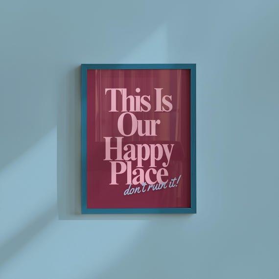 Prints Sassy Wall Art Trendy Print Happy Place Retro Bedroom Posters Gs Shoppe Apartment