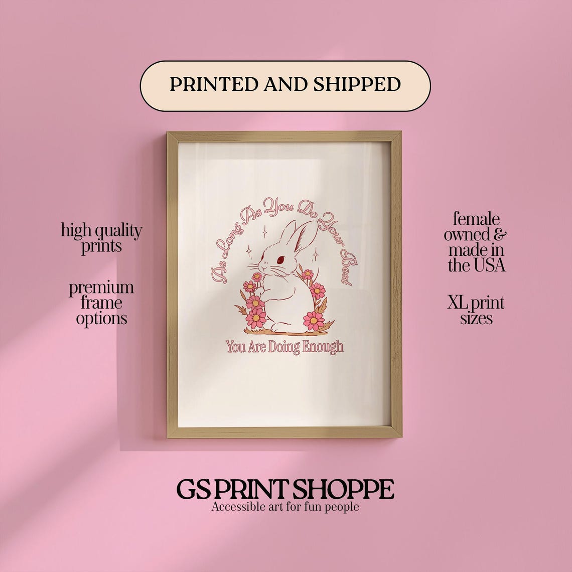 Do Your Best Bunny Vertical Art Print