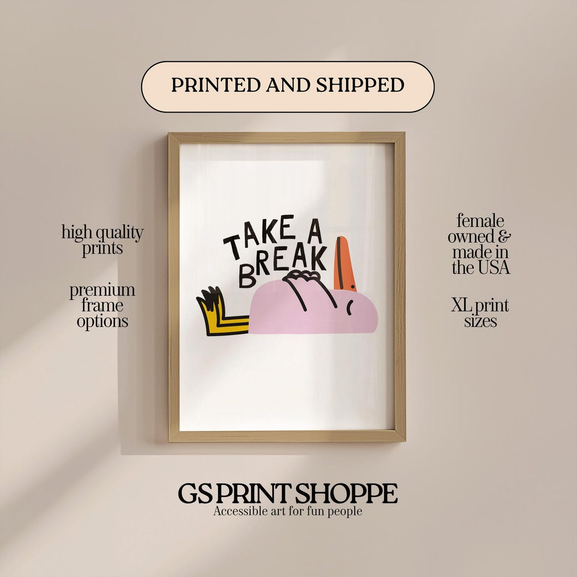 Take A Break Sleepy Bird Funny Animal Humor Decor Gift Poster