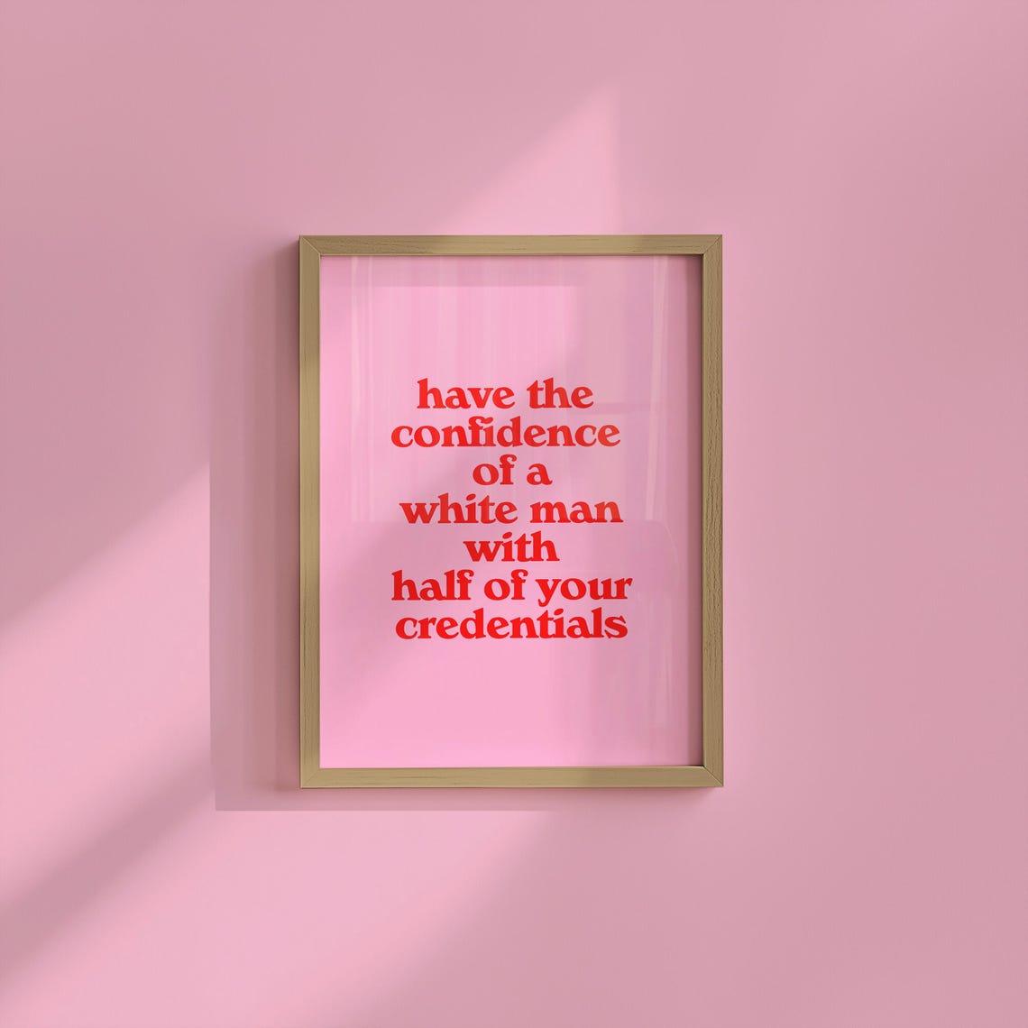 Wall Art Print Sassy Pink Office With Confidence Quote Motivational Decor For Workspaces