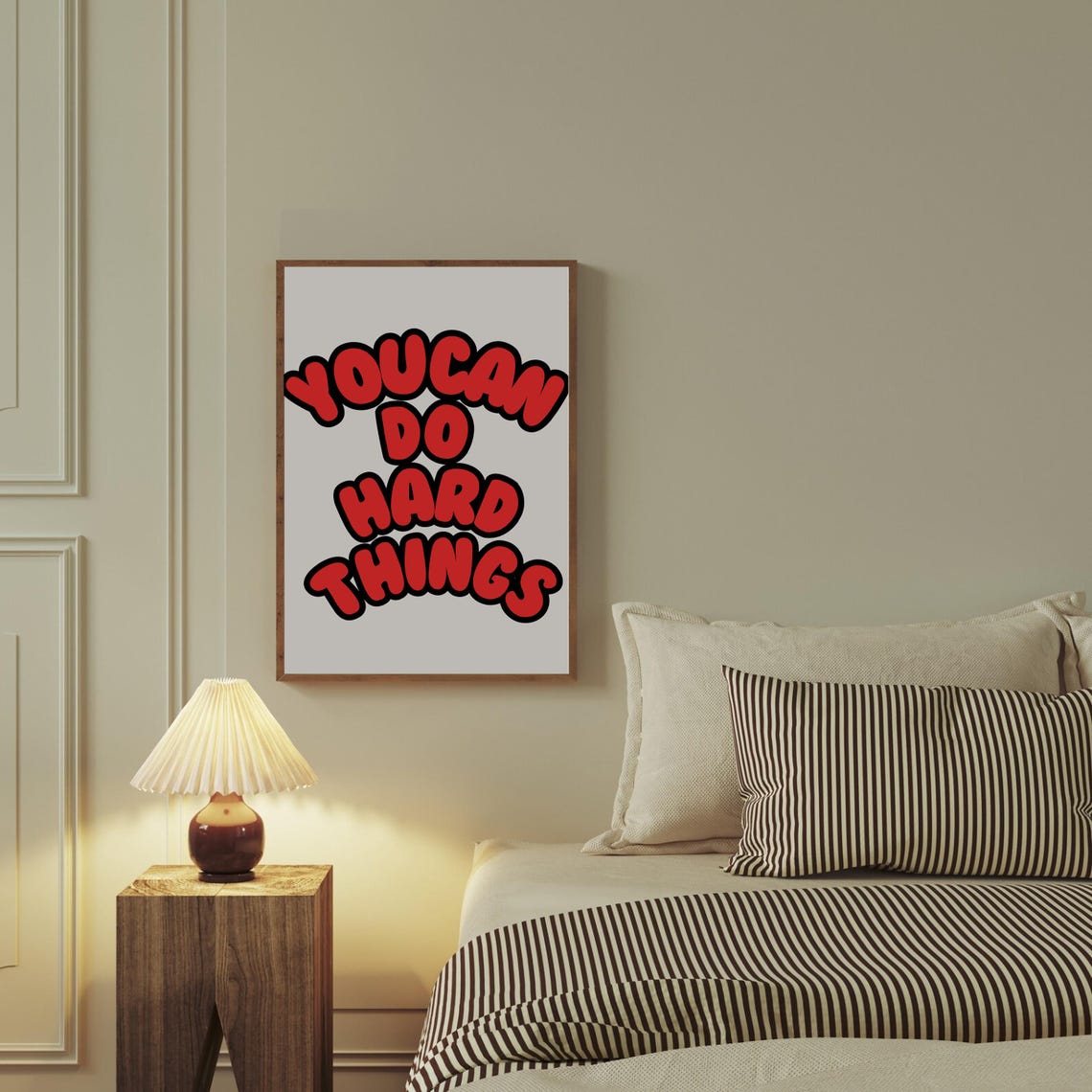 You Can Do Hard Things Red Bubble Letter Motivational Quote Poster
