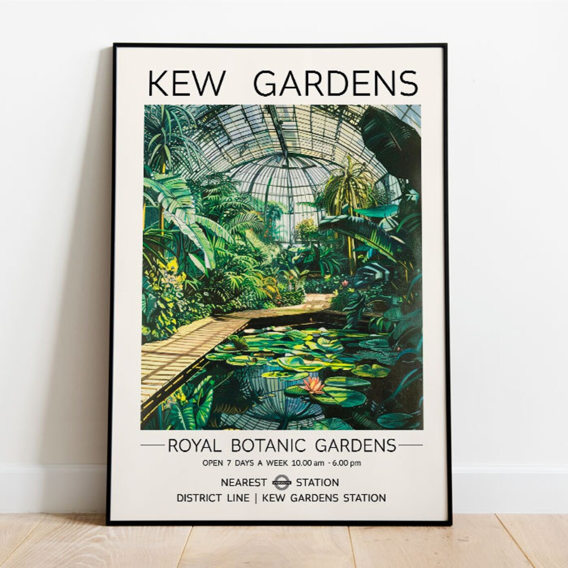 Kew Gardens Red Waterlilies Vintage Botanical Art Print