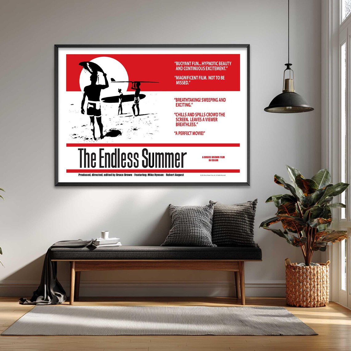 The Endless Summer Surf Movie Retro Red Sun Surfers Classic Film Poster