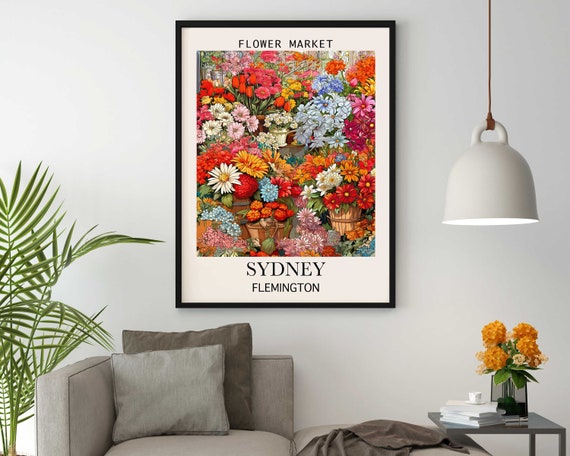 Sydney Flower Market Print Abstract Floral Botanical Art
