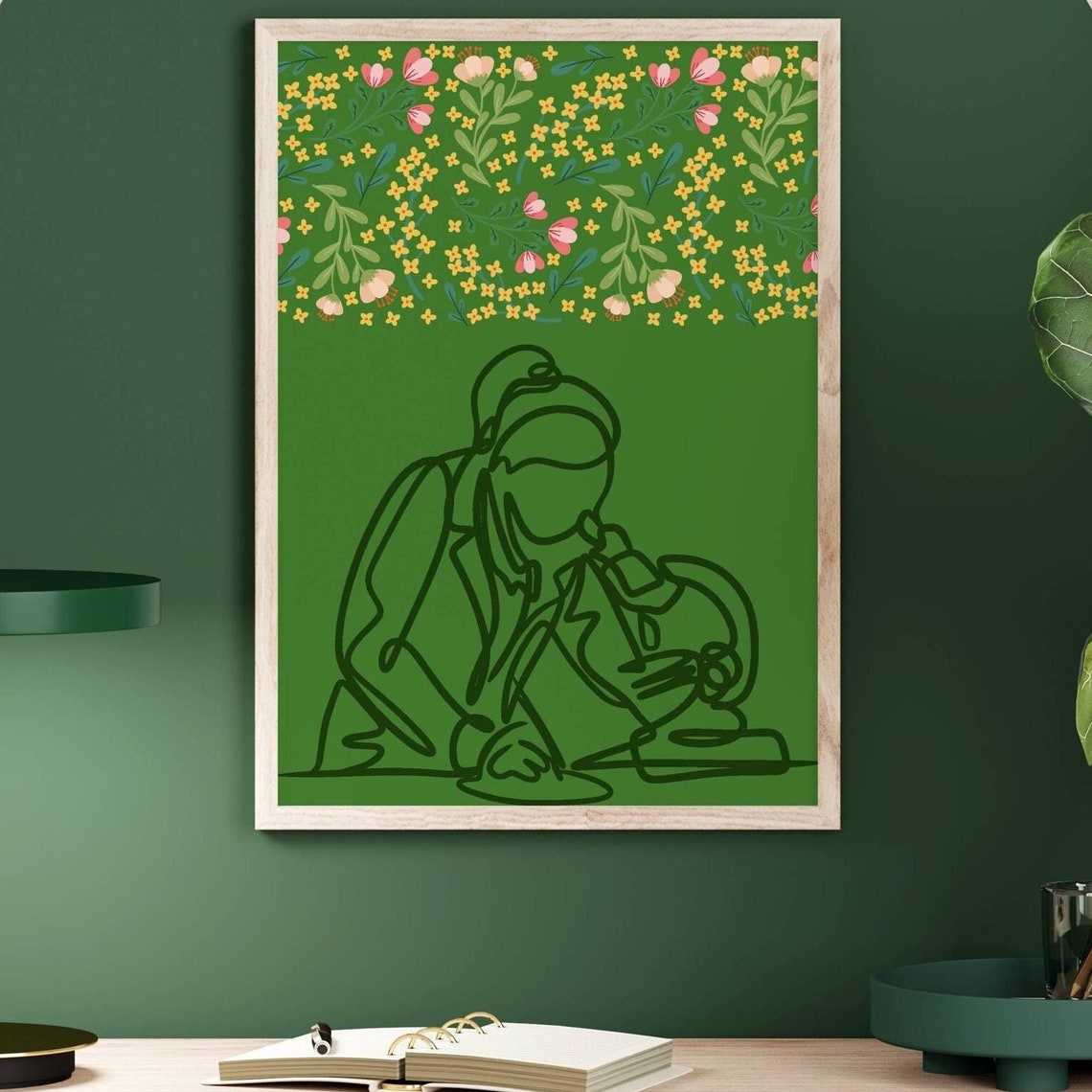 Scientist Poster Minimalist Line Art Laboratory Wall Print Experiment Print Lab Scientist Gift Biology Chemistry Room Decoration