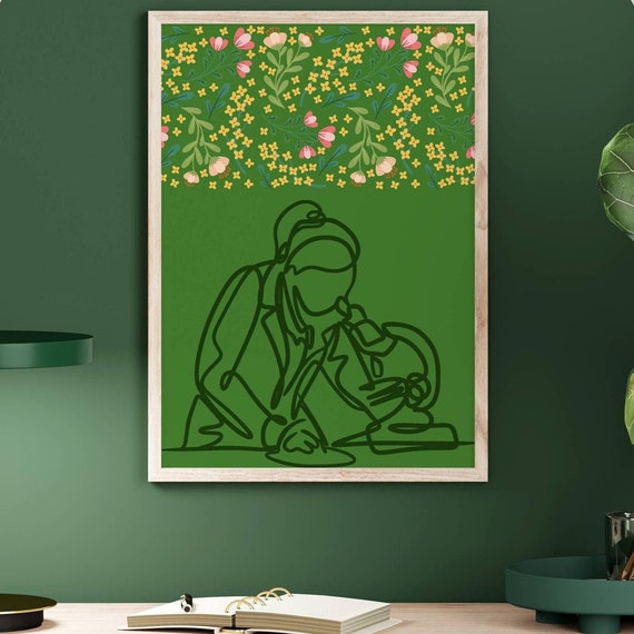Scientist Poster Minimalist Line Art Laboratory Wall Print Experiment Print Lab Scientist Gift Biology Chemistry Room Decoration