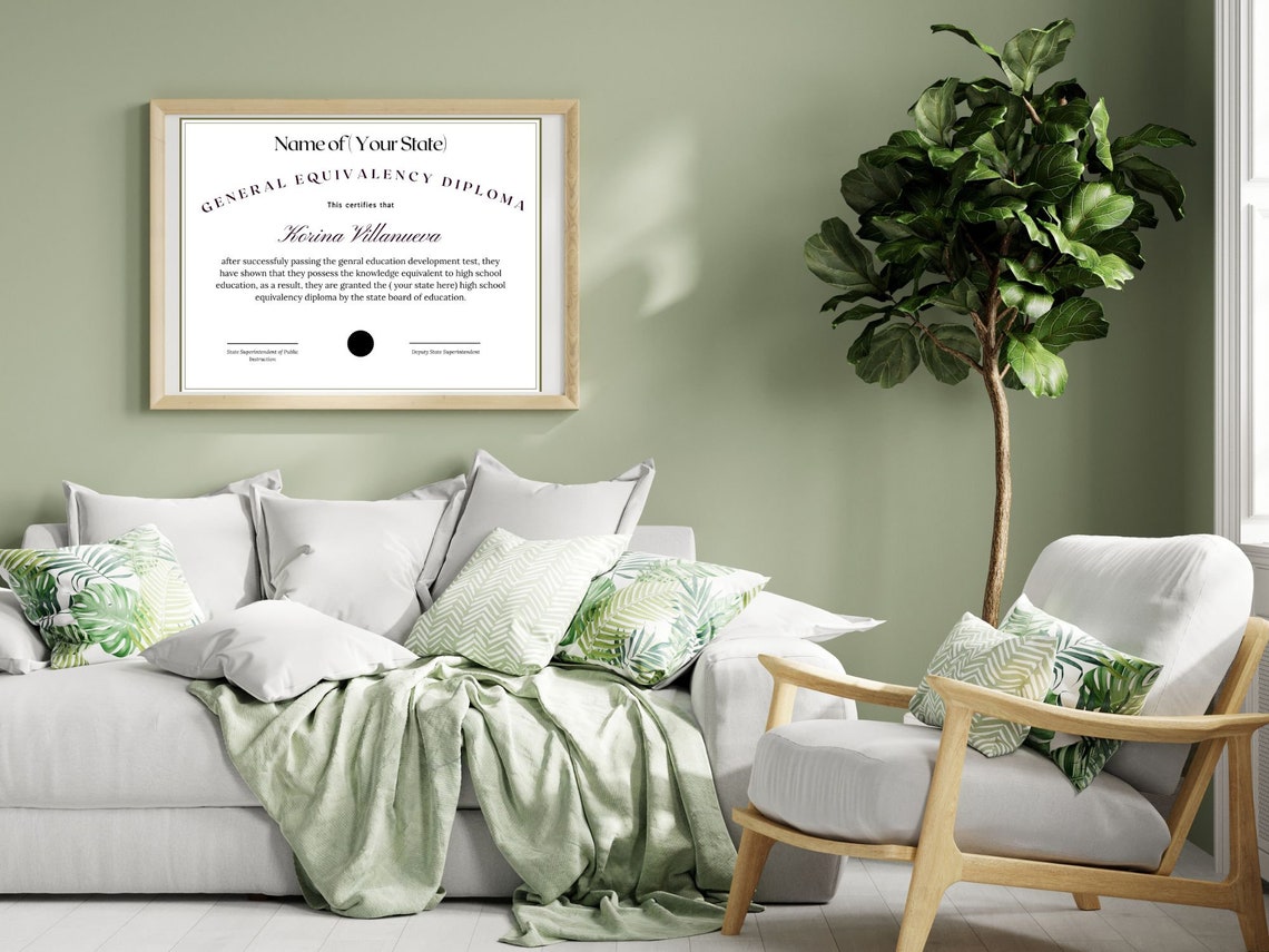 GED Diploma Certificate Novelty Template with Seal Editable Print - Image 6