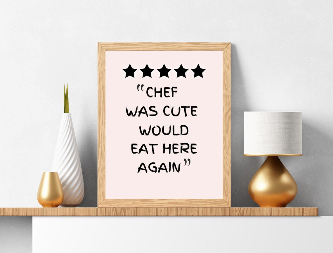 Aesthetic Kitchen Decor Cute Cooking Art Kitchen Wall Art Print Minimalist Heart Print Red Chef Art Print The Original - Image 6