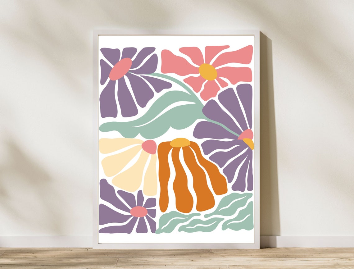 Bold Abstract Floral Matisse Style Modern Colorful Pop Wall Art - Image 8