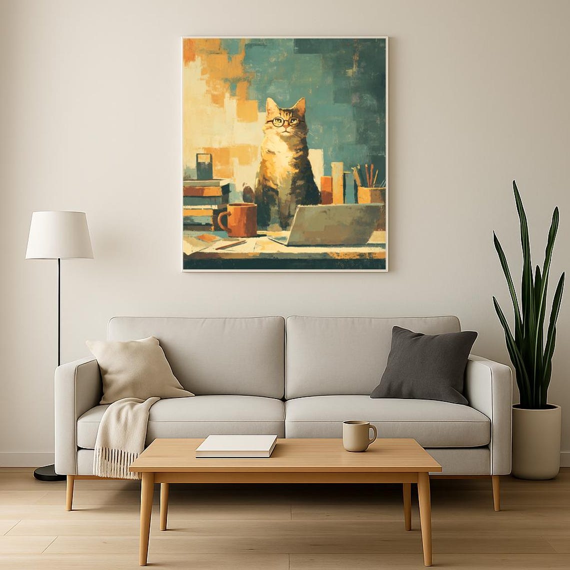 Remote Work Cat Art Print Funny Poster Home Office Decor Lover Gift Life Balance - Image 3