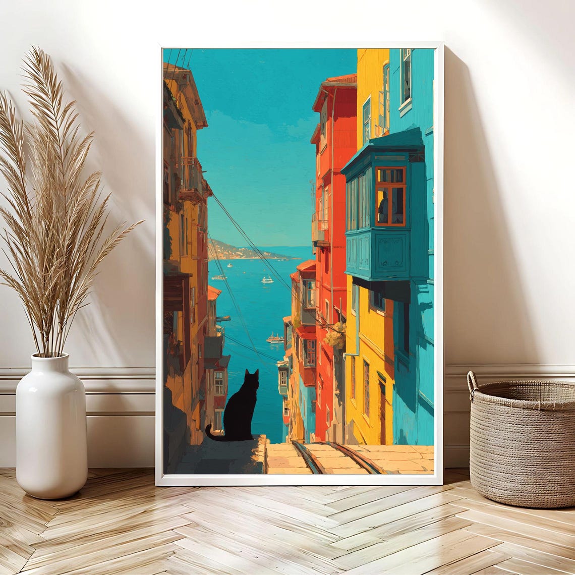 Colorful Chile Hillside Art Print Vibrant Landscape Poster Home Decor Wall Nature Lover Gift Modern Scene