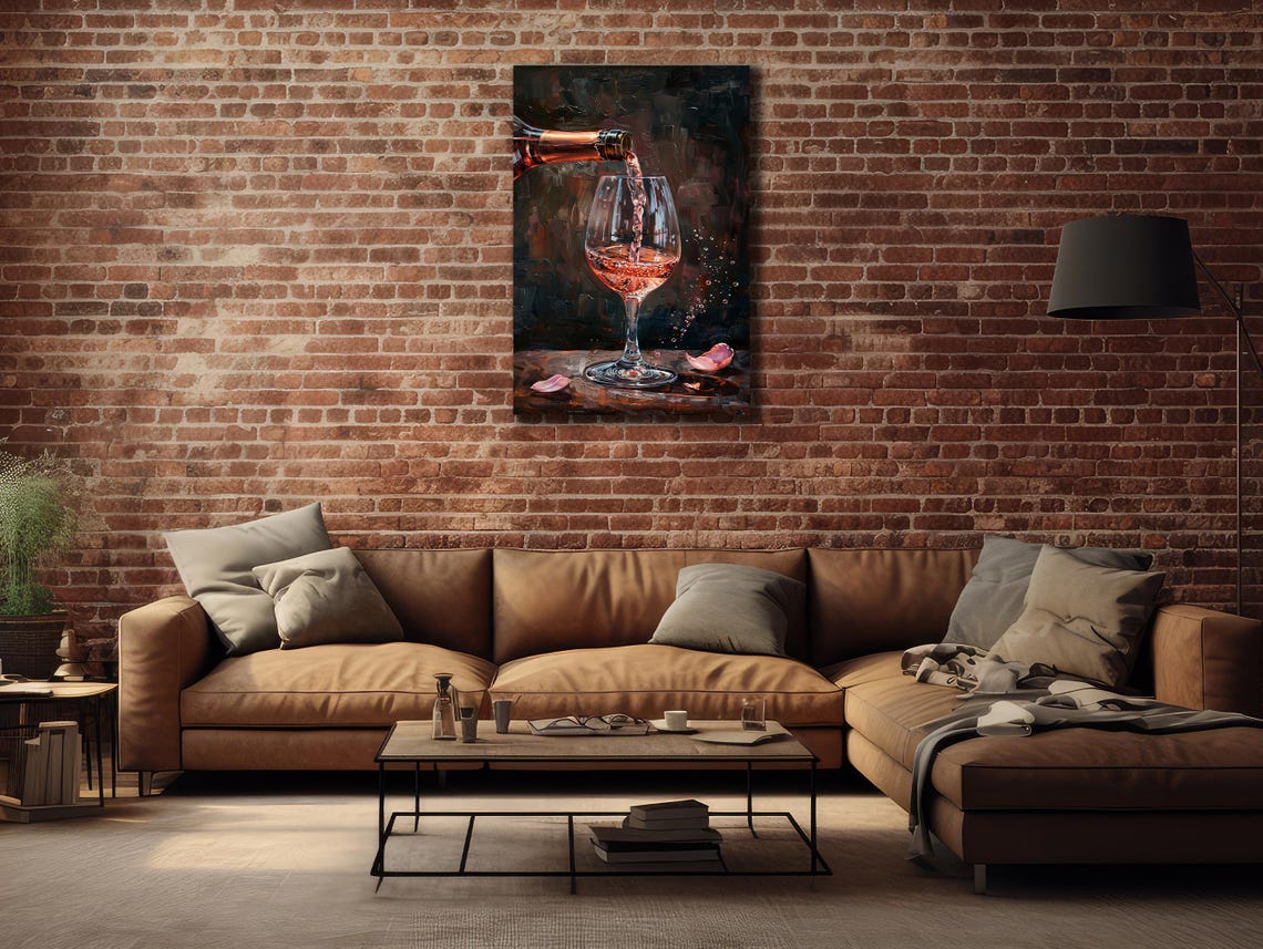 Red Wine Pouring Bottle To Glass Dark Moody Still Life Poster - Image 2