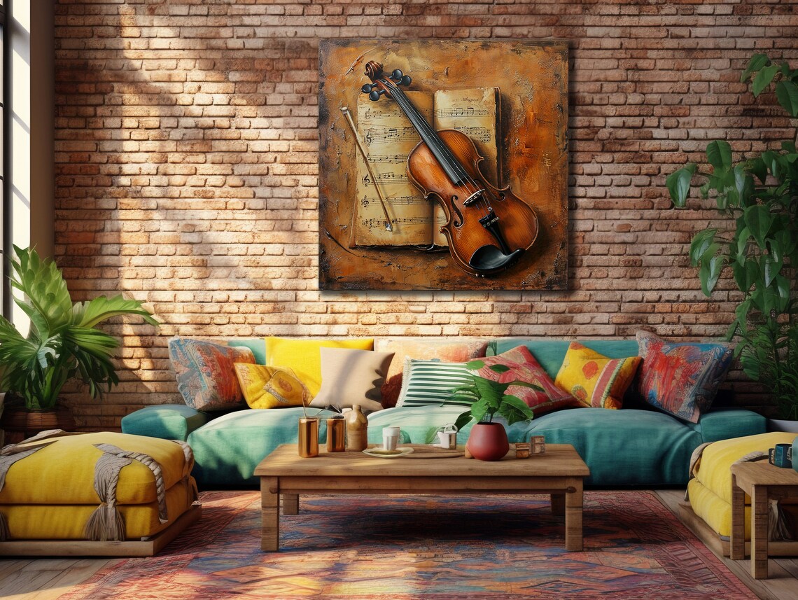 Violin Music Wall Art Print, Colorful Home Decor - Image 3