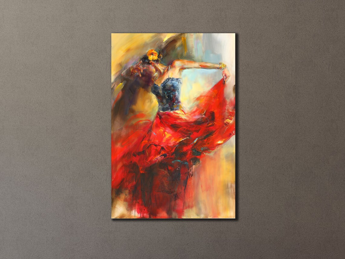 Flamenco Dancer Woman Art Print, Spain Style Decor - Image 3