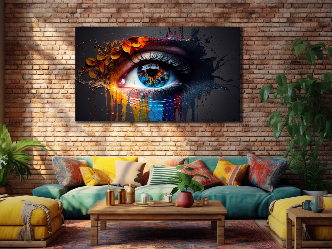 Colorful Human Eye Paint Splash Abstract Vision Surreal Art Poster - Image 2