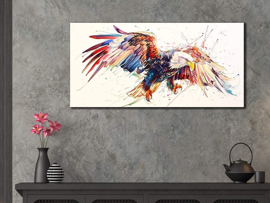 Rainbow Eagle Art Print, Animal Home Decor - Image 3