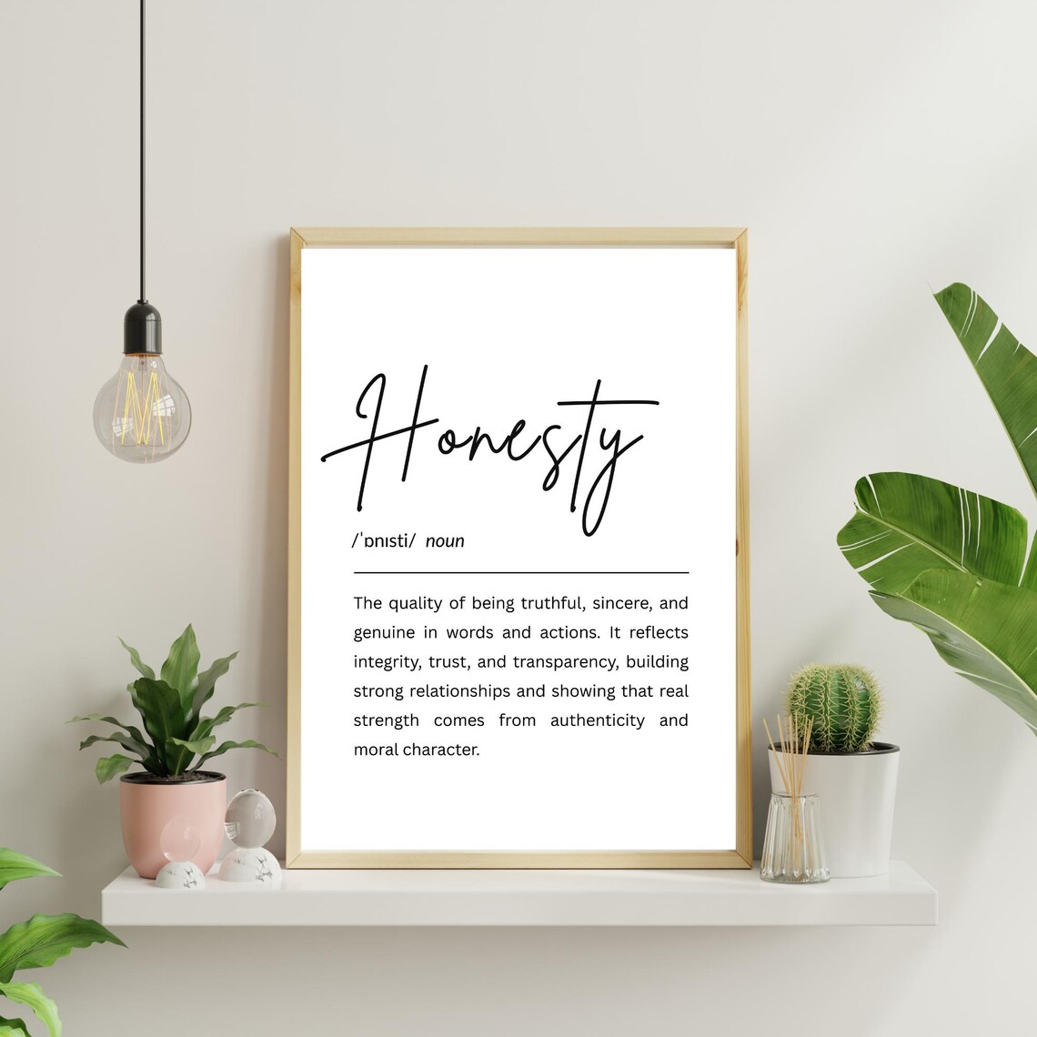 Honesty Definition Print Inspirational Typography Poster