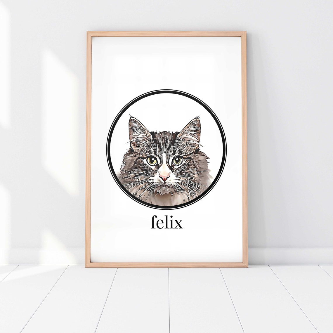 Custom Pet Portrait, Dog or Cat Photo Art Print - Image 4