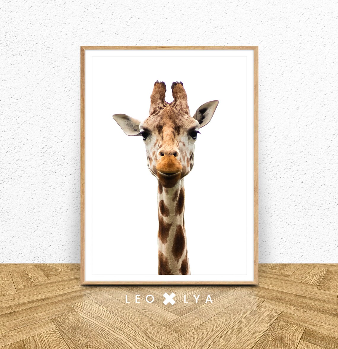 Giraffe Print, Modern Minimalist Nursery Safari Art