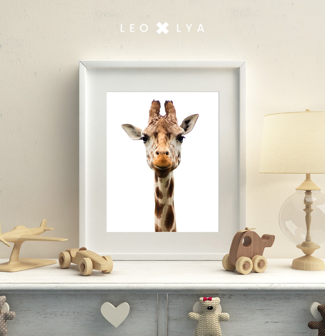 Giraffe Print, Modern Minimalist Nursery Safari Art - Image 5