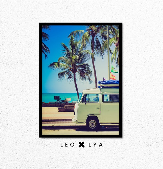 Beach Print Palm Tree Print Van Print Californian Wall Art Beach Wall Art Palm Art Leo Lya Coastal Wall Decor
