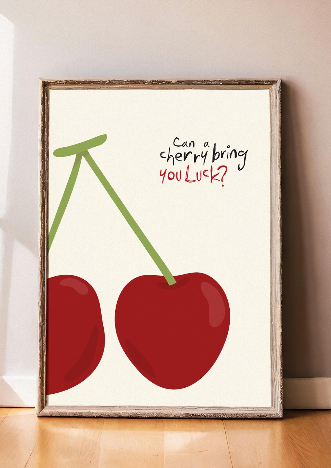 Can A Cherry Bring You Luck, Minimalist Poster