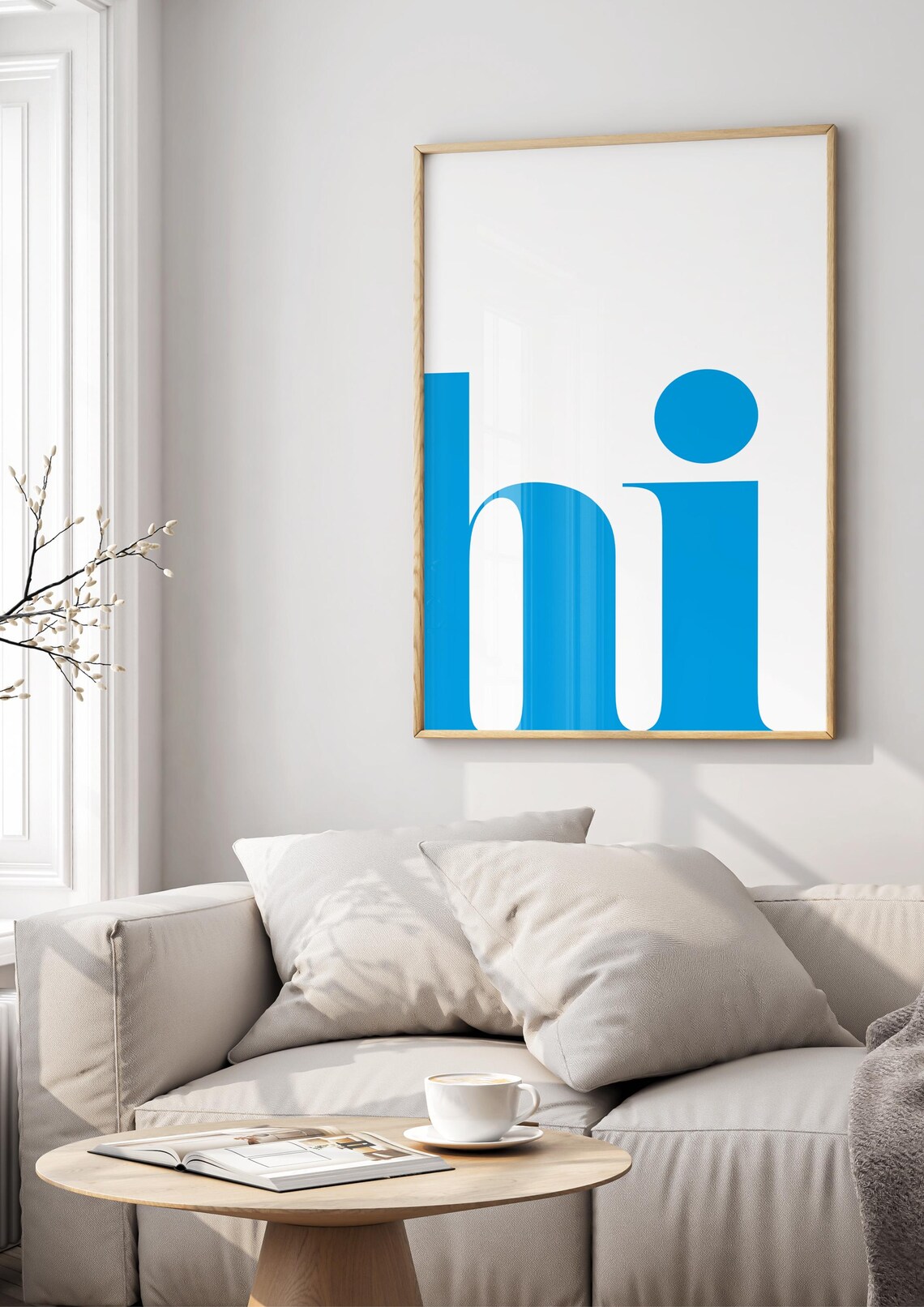 Hi Minimalist Poster, Text On White Background - Image 2