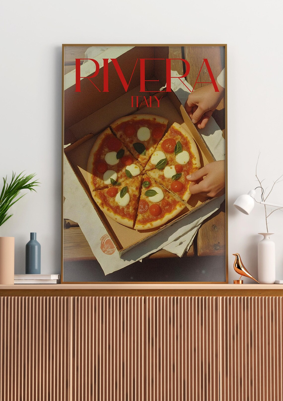Riviera Italy Retro Italian Pizza Poster - Image 2