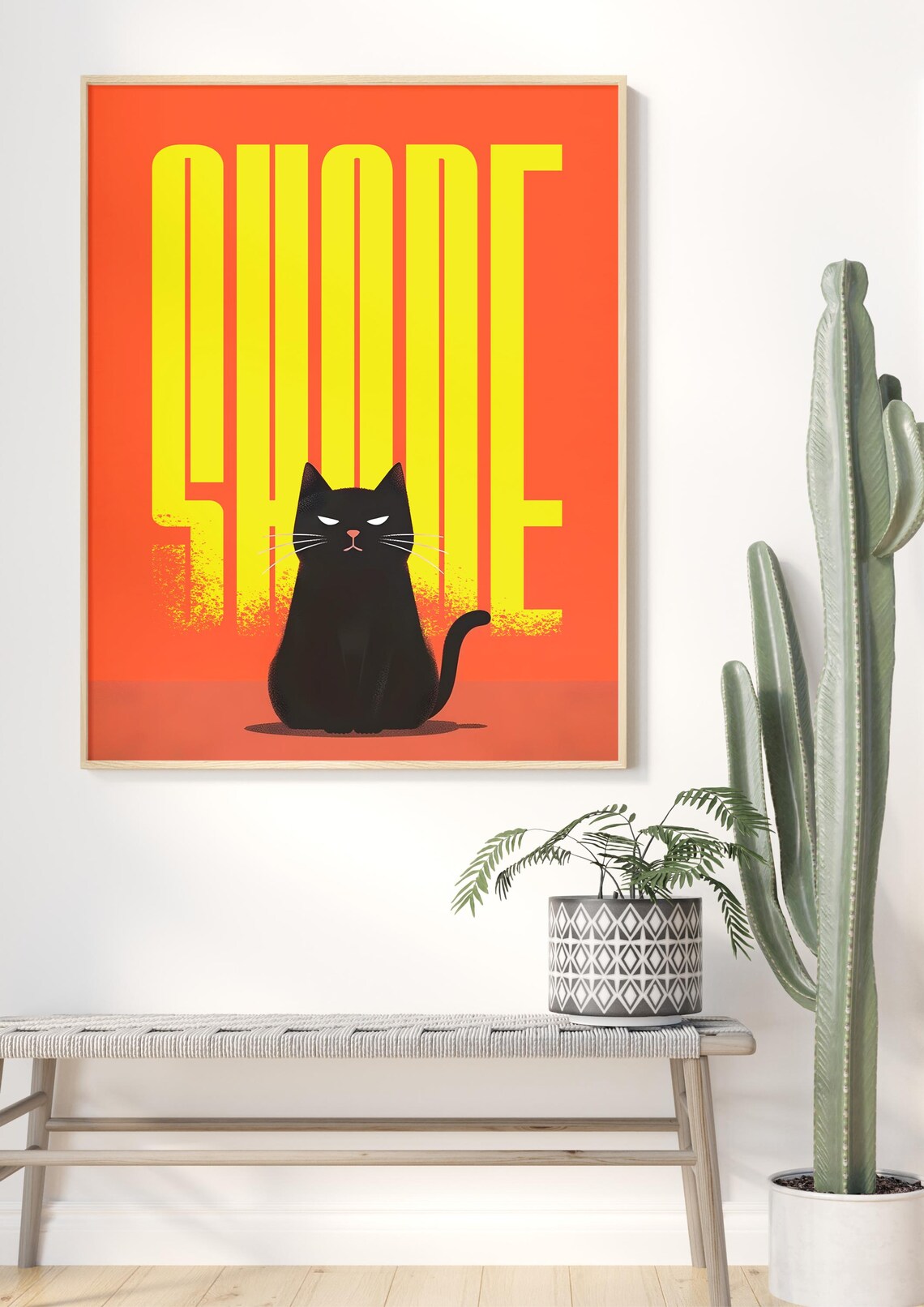 Shade Minimalist Poster, Black Cat With Writing - Image 2