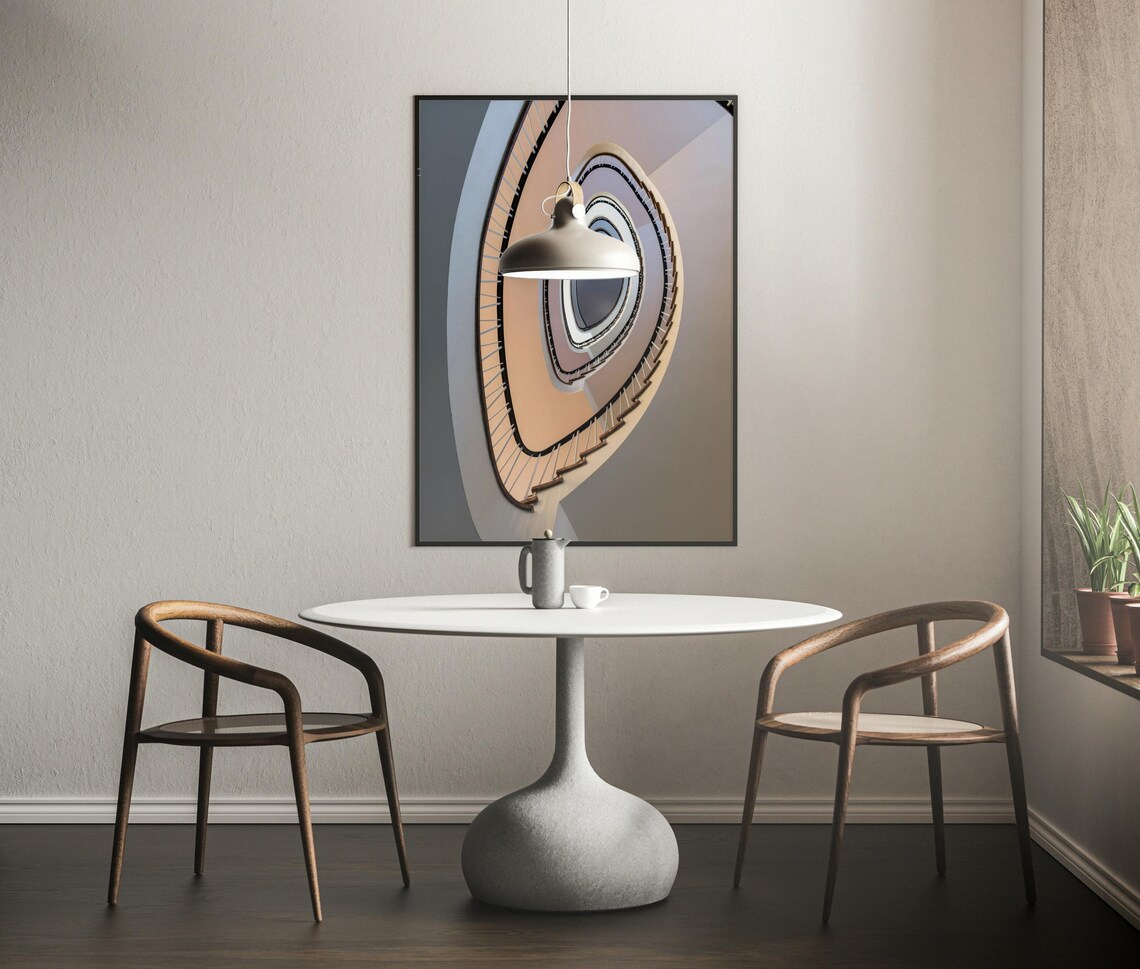 Abstract Spiral Staircase, Modern Minimalist Architecture - Image 6
