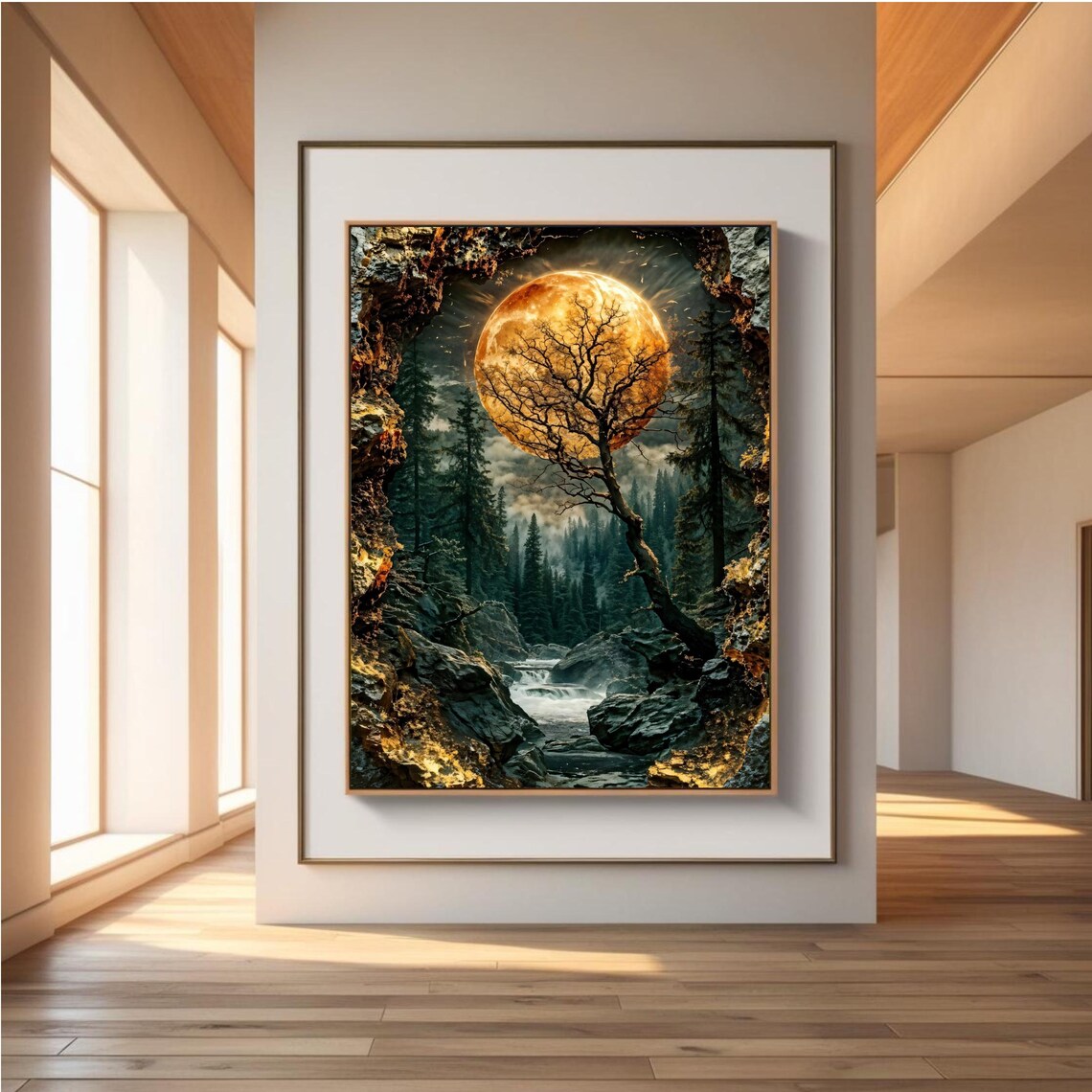 Mystical Forest, Glowing Moon and Tree Fantasy - Image 6
