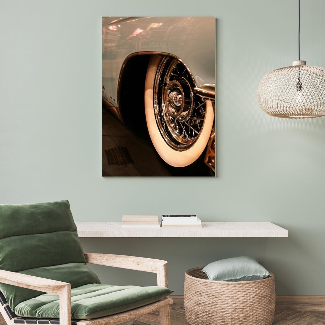 Classic Car Wheel With Whitewall Tire, Vintage Print - Image 6