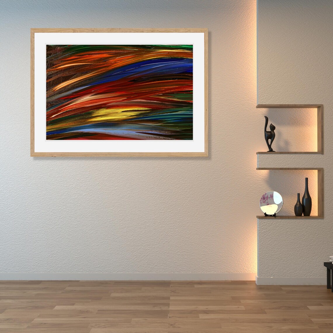 Vibrant Abstract Brush Strokes, Modern Decor - Image 6