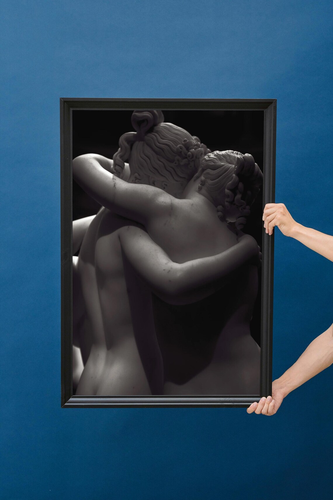 Marble Embrace Romantic Sculpture Art Print - Image 2
