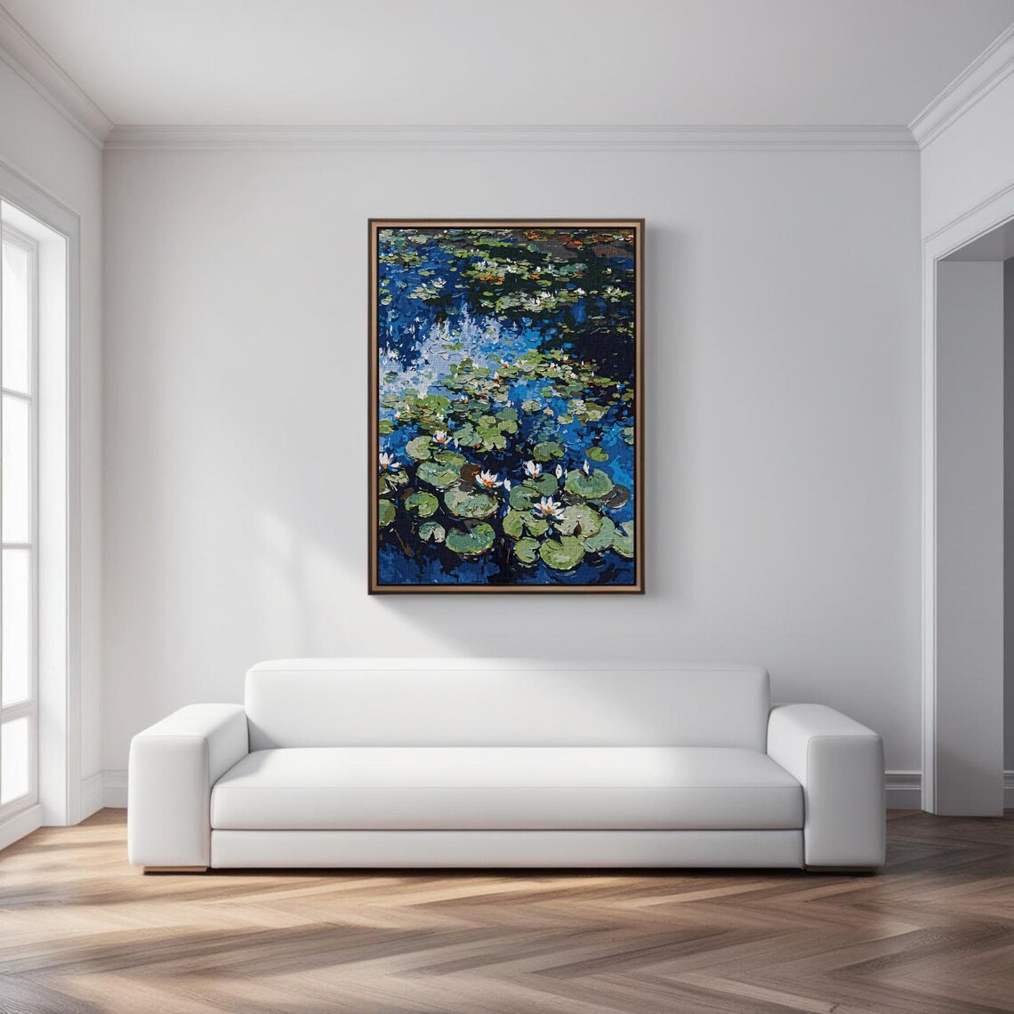 Water Lilies, Monet Style Impressionist Art Print - Image 2