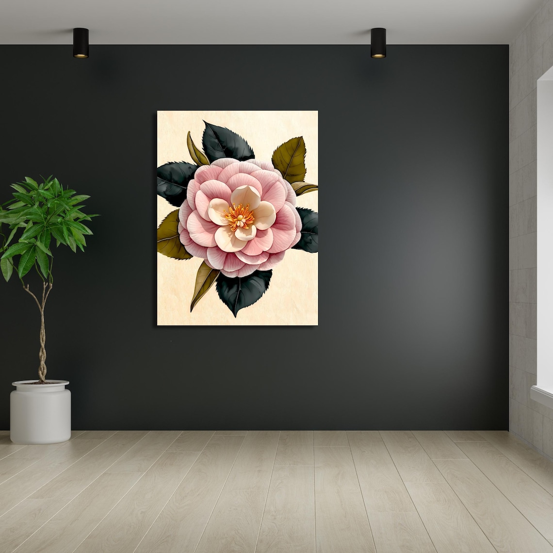 Pink Camellia Art Print, Vintage Botanical Illustration - Image 5