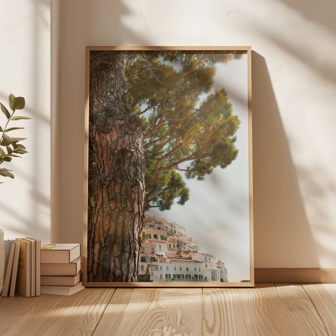 Positano Italy Pine Tree Cliffside Town Coastal Architecture View Poster - Image 4