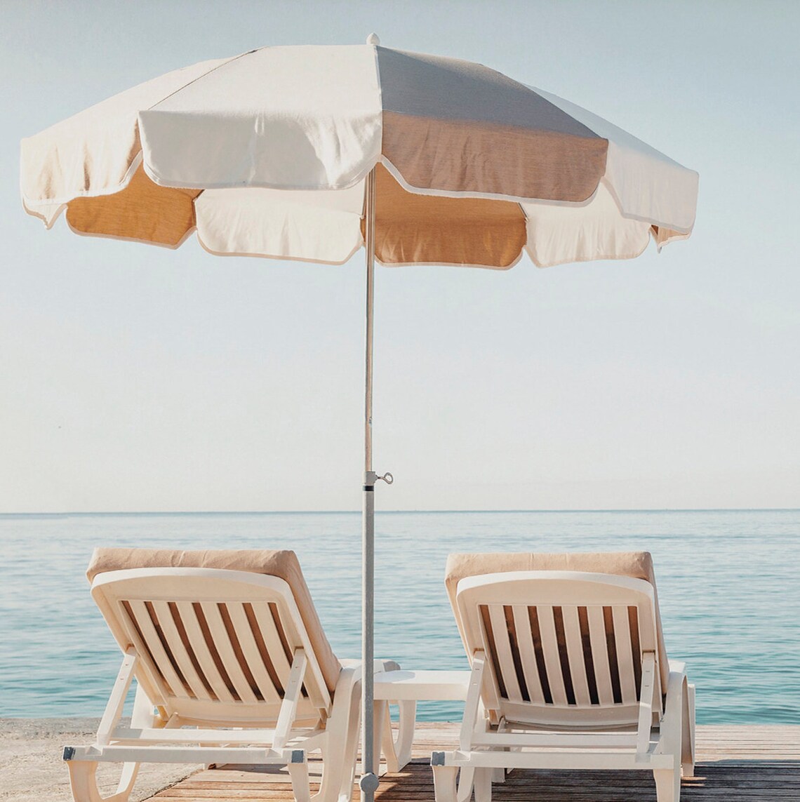 Beach Umbrella Boho Beach Decor Art Print - Image 2