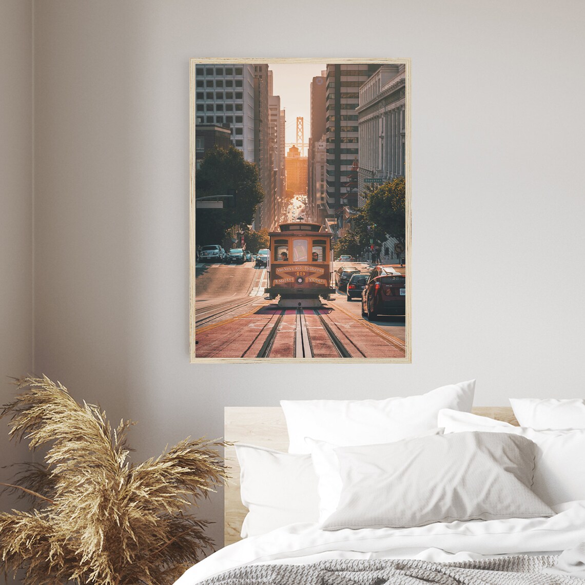 San Francisco Trolley Travel Poster, Cityscape Art - Image 3
