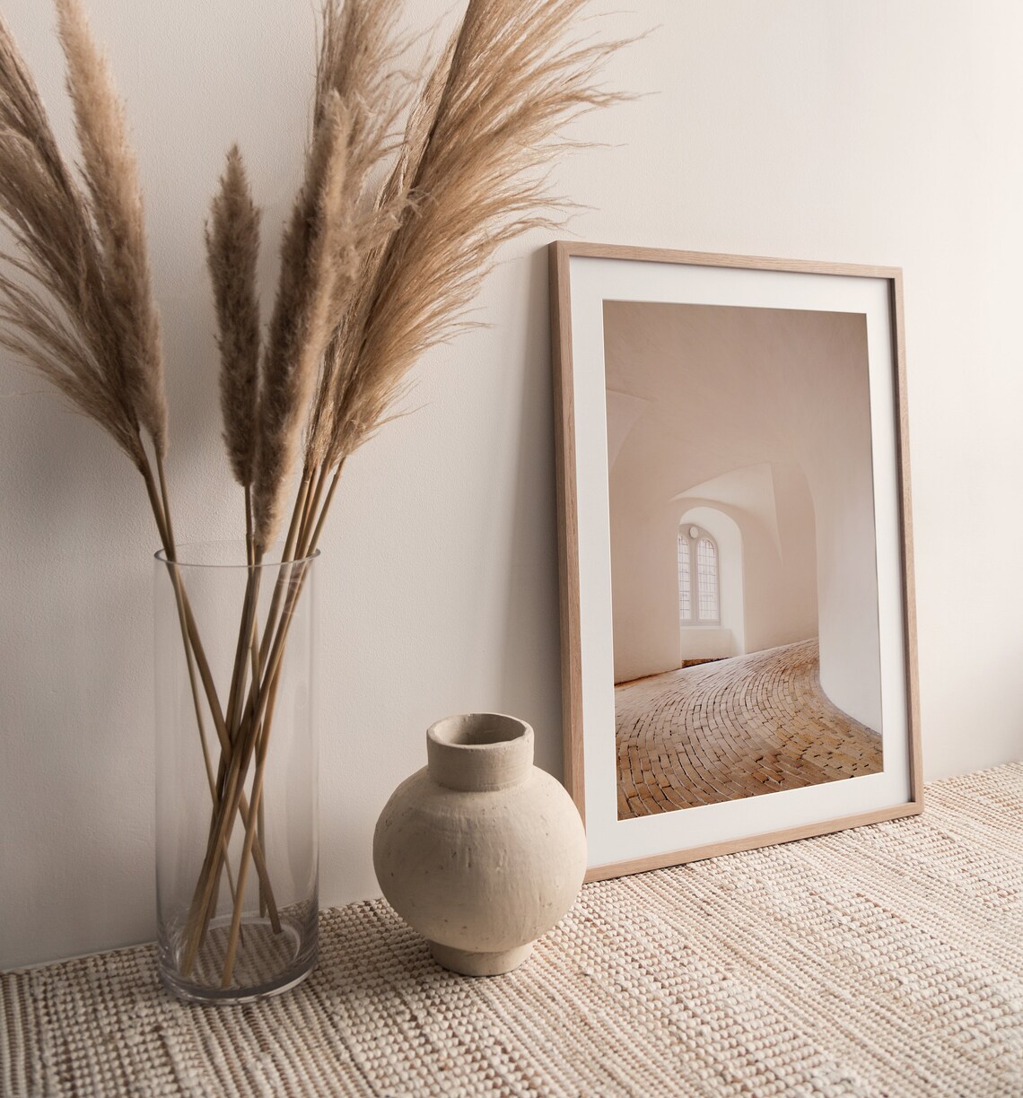 Round Tower Copenhagen Neutral Minimalist Art Print - Image 3