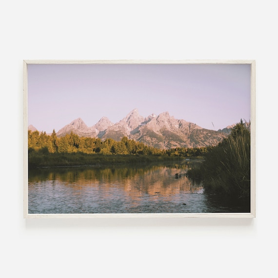 Mountain Range Sunrise Art Print, Grand Tetons